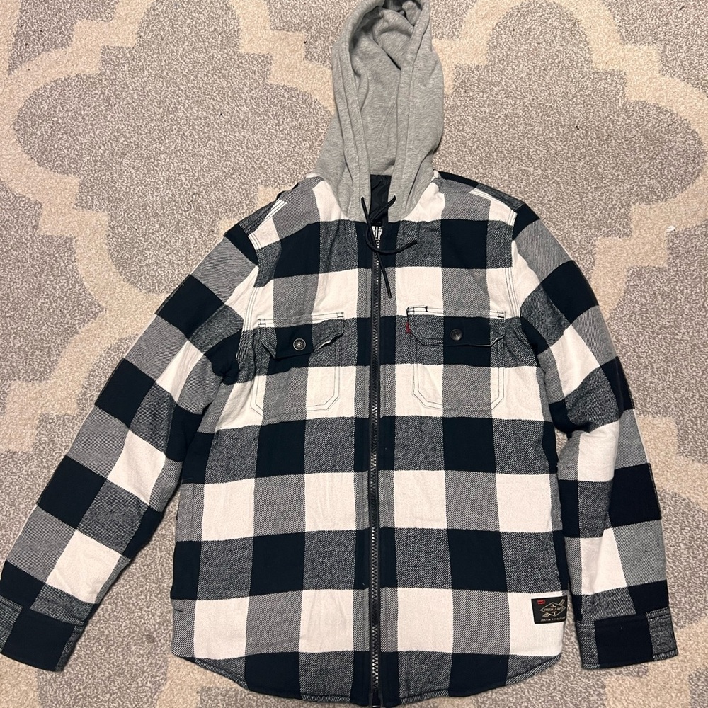 Men’s Justin Timberlake/Levi’s Fresh Leaves Collaboration Plaid Zip Up Hoody S
